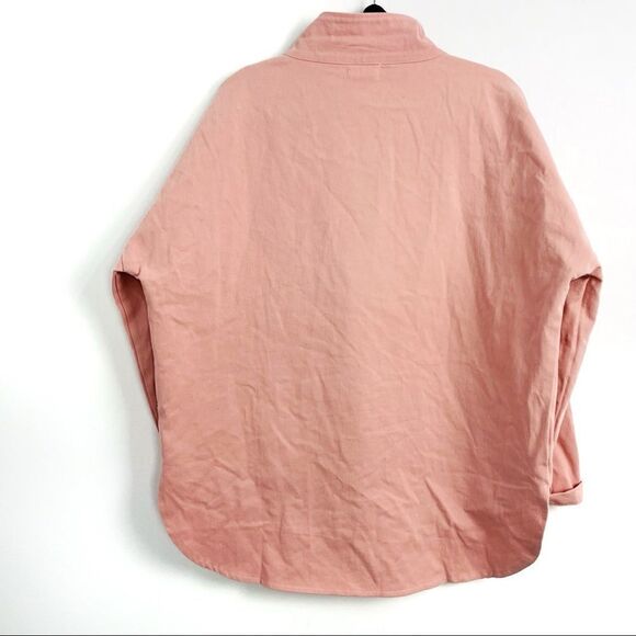 Lili Sidonio x Molly Bracken Pink Oversize Denim Asymmetrical Zip Jacket - Picture 3 of 13